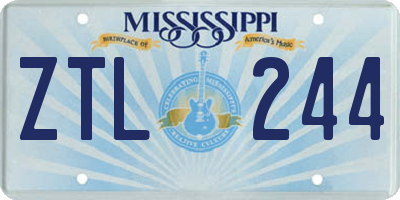 MS license plate ZTL244