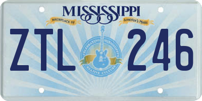 MS license plate ZTL246