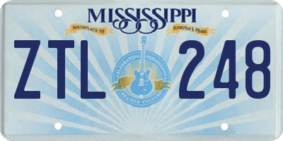 MS license plate ZTL248