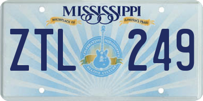 MS license plate ZTL249