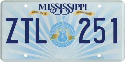 MS license plate ZTL251