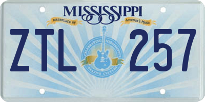 MS license plate ZTL257