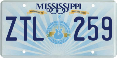 MS license plate ZTL259