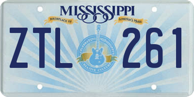 MS license plate ZTL261