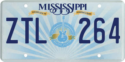 MS license plate ZTL264