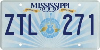 MS license plate ZTL271