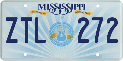 MS license plate ZTL272