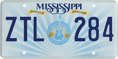 MS license plate ZTL284