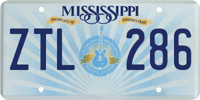 MS license plate ZTL286