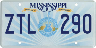 MS license plate ZTL290