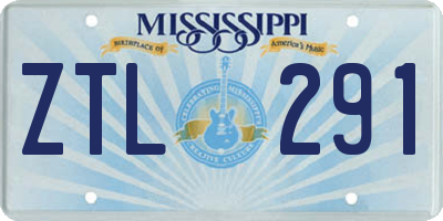 MS license plate ZTL291