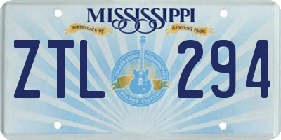 MS license plate ZTL294