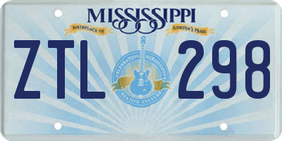 MS license plate ZTL298