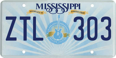 MS license plate ZTL303