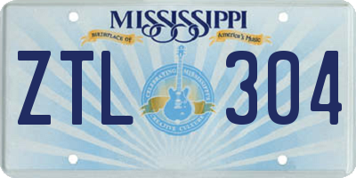 MS license plate ZTL304