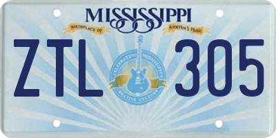 MS license plate ZTL305