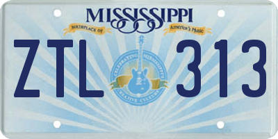 MS license plate ZTL313