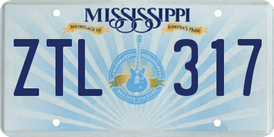 MS license plate ZTL317