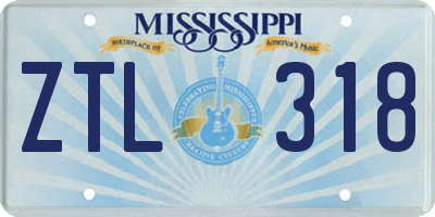 MS license plate ZTL318