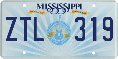 MS license plate ZTL319