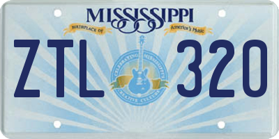 MS license plate ZTL320
