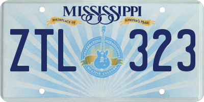 MS license plate ZTL323