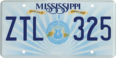 MS license plate ZTL325