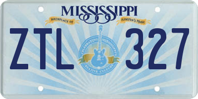 MS license plate ZTL327
