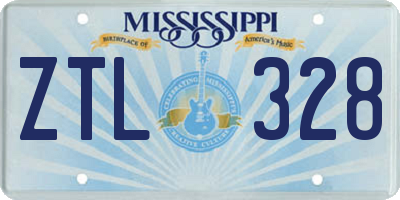 MS license plate ZTL328