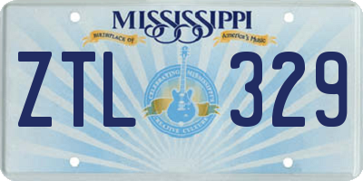 MS license plate ZTL329