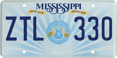 MS license plate ZTL330