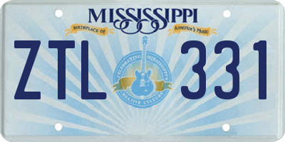 MS license plate ZTL331