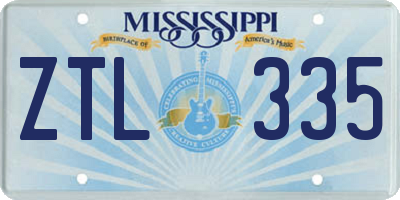 MS license plate ZTL335