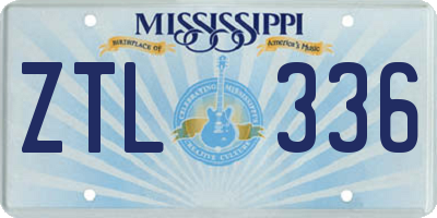 MS license plate ZTL336
