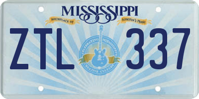 MS license plate ZTL337