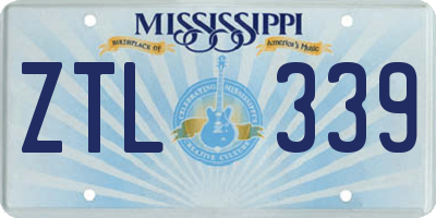 MS license plate ZTL339