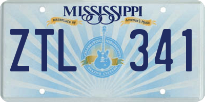 MS license plate ZTL341
