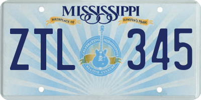MS license plate ZTL345