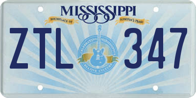 MS license plate ZTL347