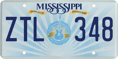 MS license plate ZTL348