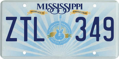 MS license plate ZTL349