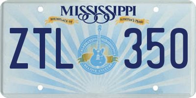 MS license plate ZTL350