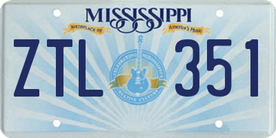 MS license plate ZTL351