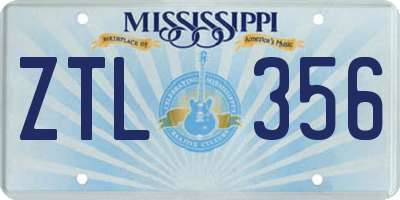 MS license plate ZTL356