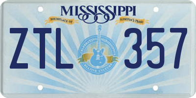 MS license plate ZTL357