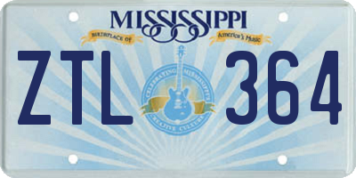 MS license plate ZTL364