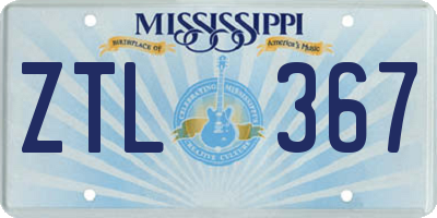 MS license plate ZTL367