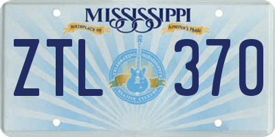 MS license plate ZTL370
