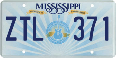 MS license plate ZTL371