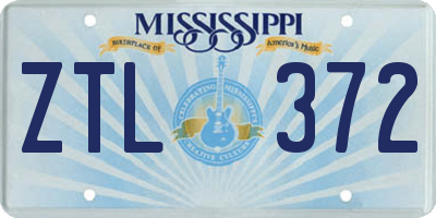 MS license plate ZTL372
